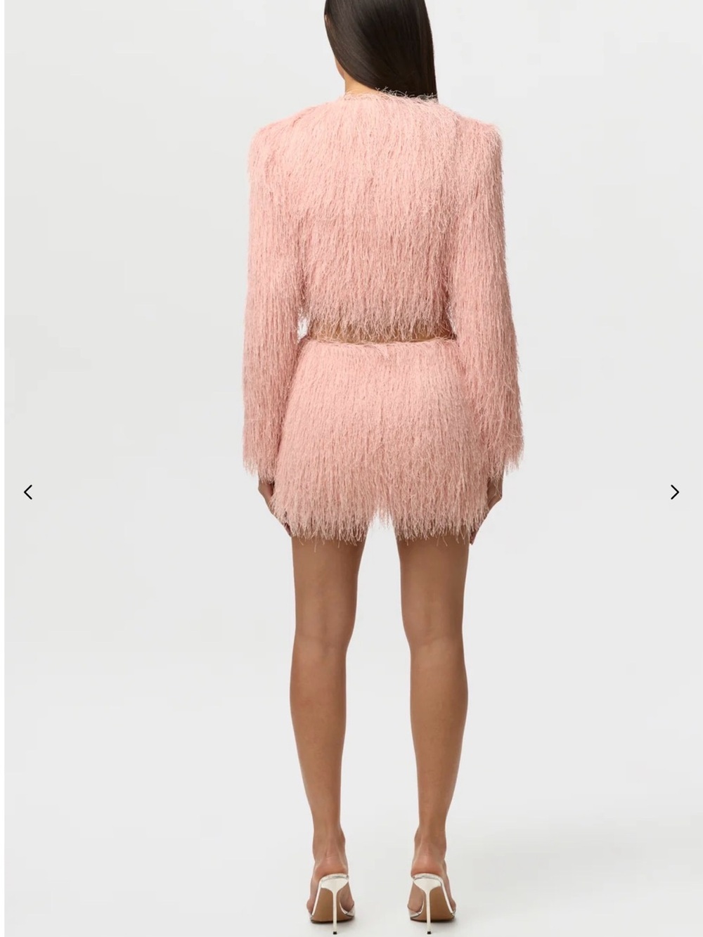 naked wardrobe Pink Feathered Mini Skirt (PEACH) - Picture 5 of 5